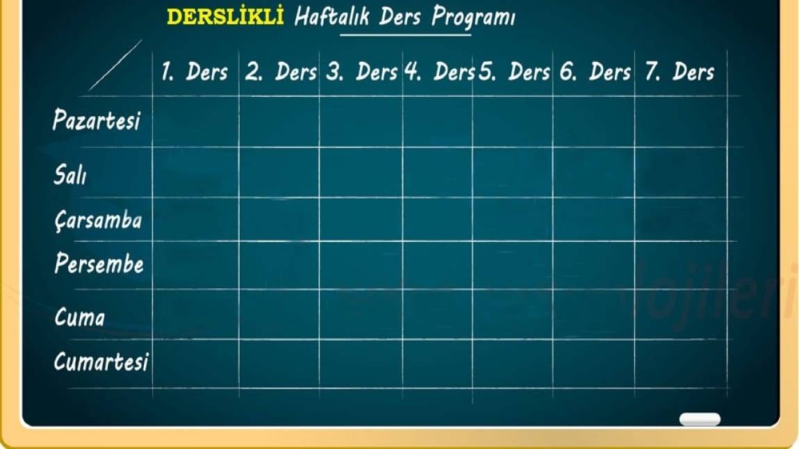 2024-2025 Eğitim Öğretim Yılı 2.Dönem Ders Programımız